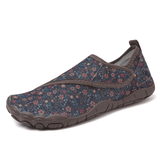 Bruna - Sapatos Barefoot Estampado Floral Azul-marinho
