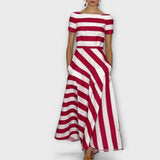 Bruna - Vestido Maxi às Riscas