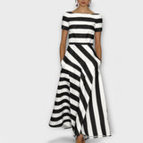 Bruna - Vestido Maxi às Riscas