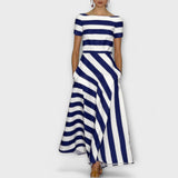Bruna - Vestido Maxi às Riscas