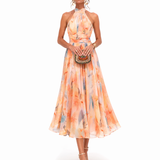 Célia - Vestido Estampado com Decote