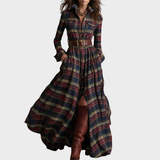 Carolina - Vestido Maxi Vintage Xadrez