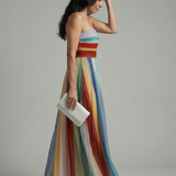 Helena - Vestido Maxi às Riscas