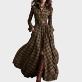 Carolina - Vestido Maxi Vintage Xadrez