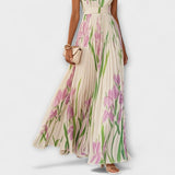 Vestidos maxi de chiffon com estampado floral