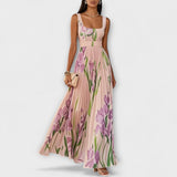 Vestidos maxi de chiffon com estampado floral