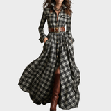 Carolina - Vestido Maxi Vintage Xadrez