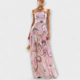 Rosa - Vestido Maxi com Ombros à Mostra