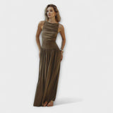 Cristina - Vestido Maxi de Algodão