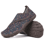 Bruna - Sapatos Barefoot Estampado Floral Azul-marinho