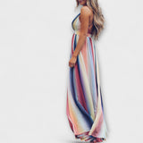 Célia - Vestido às Riscas com Decote em V
