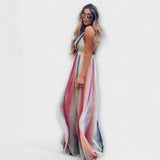 Célia - Vestido às Riscas com Decote em V