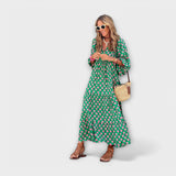 Rosa - Vestido Maxi Elegante Geométrico