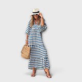 Rosa - Vestido Maxi Elegante Geométrico