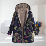 Violeta - Casaco Elegante Floral Azul