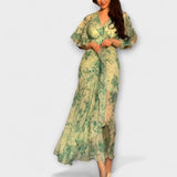 Débora - Vestido Floral com Decote em V